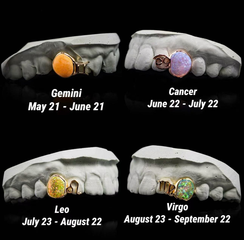 Custom grill & Twelve Constellations Series Opal Grillz