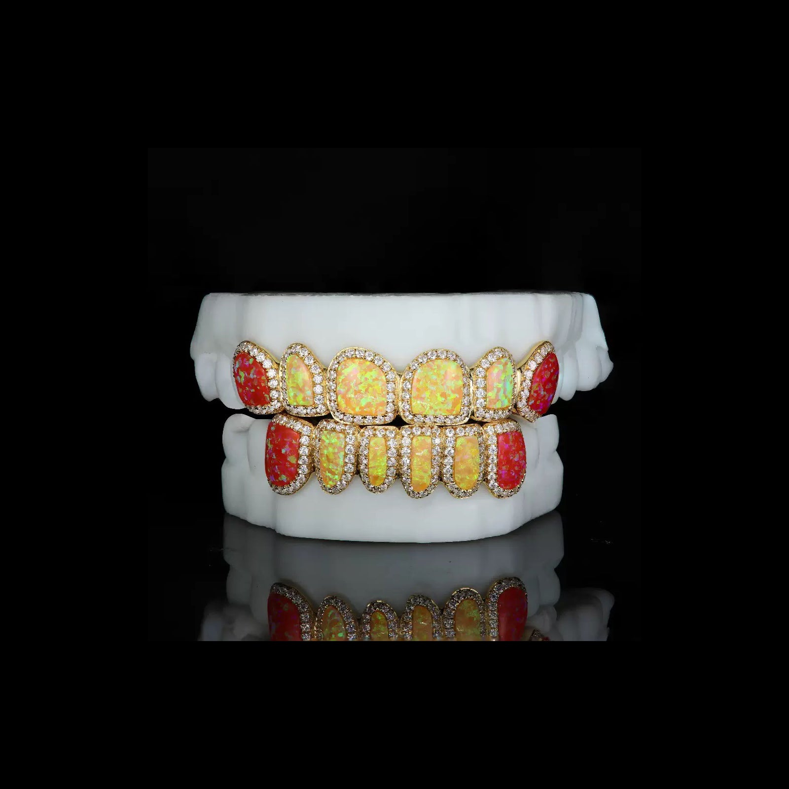 Custom Grillz & Opal Moissanite Grillz
