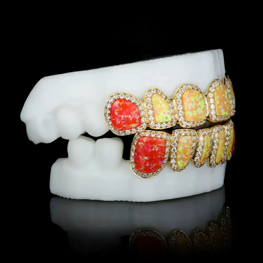 Custom Grillz & Opal Moissanite Grillz