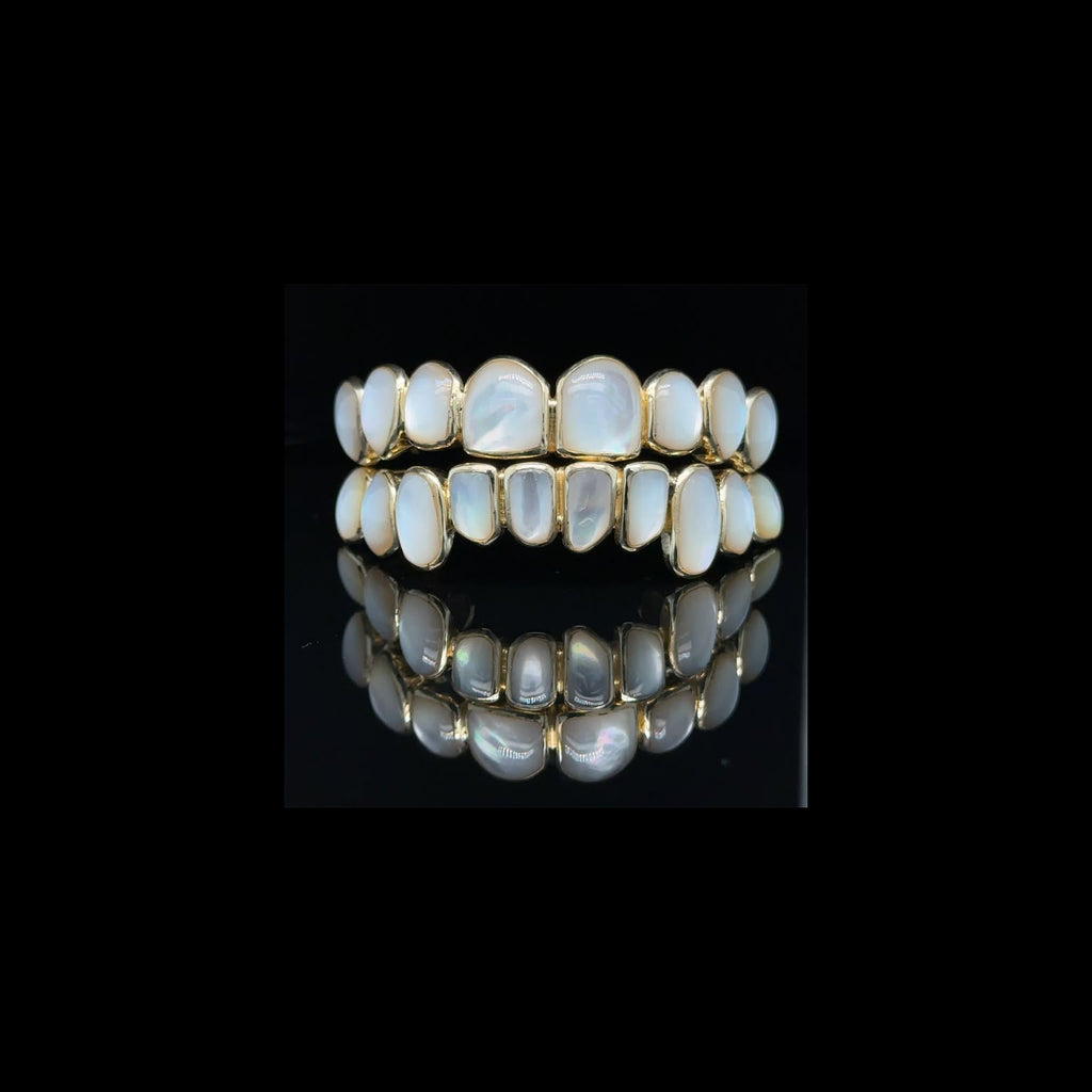 Custom grill & White Mother of Pearl grillz