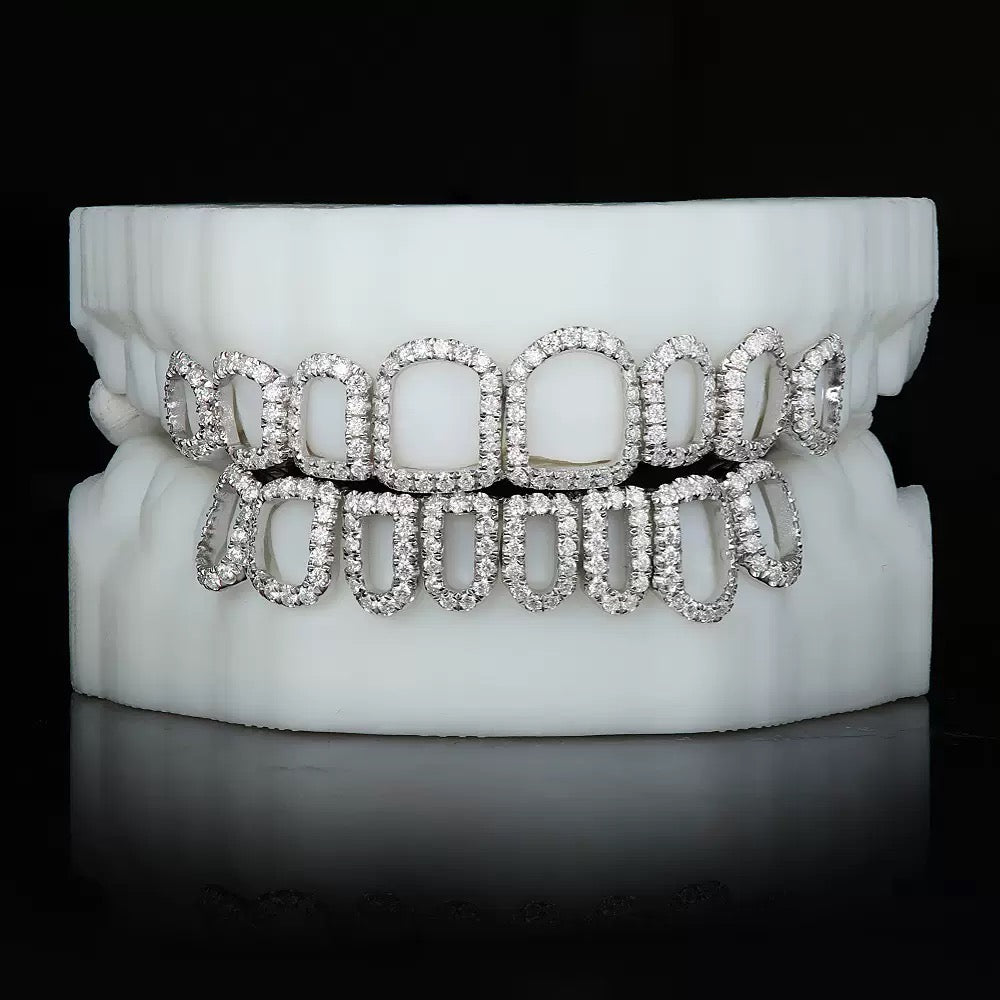Custom Grillz & Open face moissanite diamond grillz