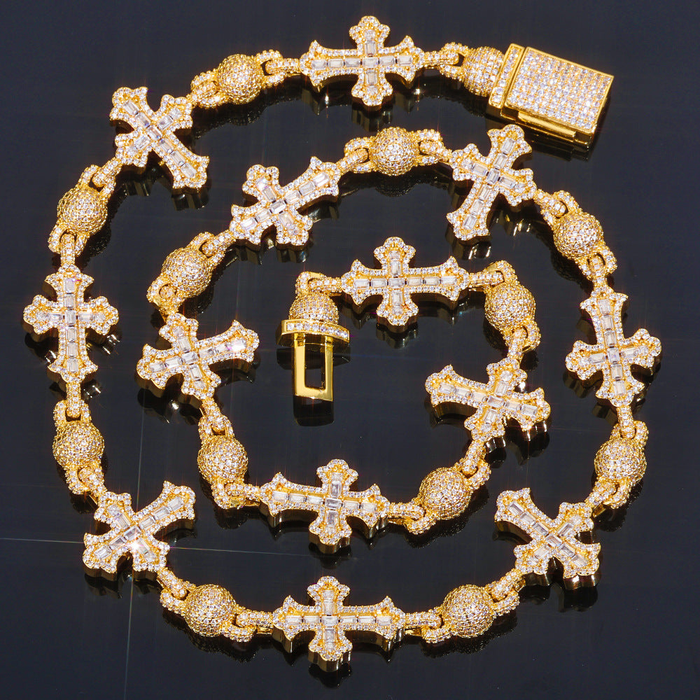 Moissanite Cross Chain Custom Hip Hop Necklace