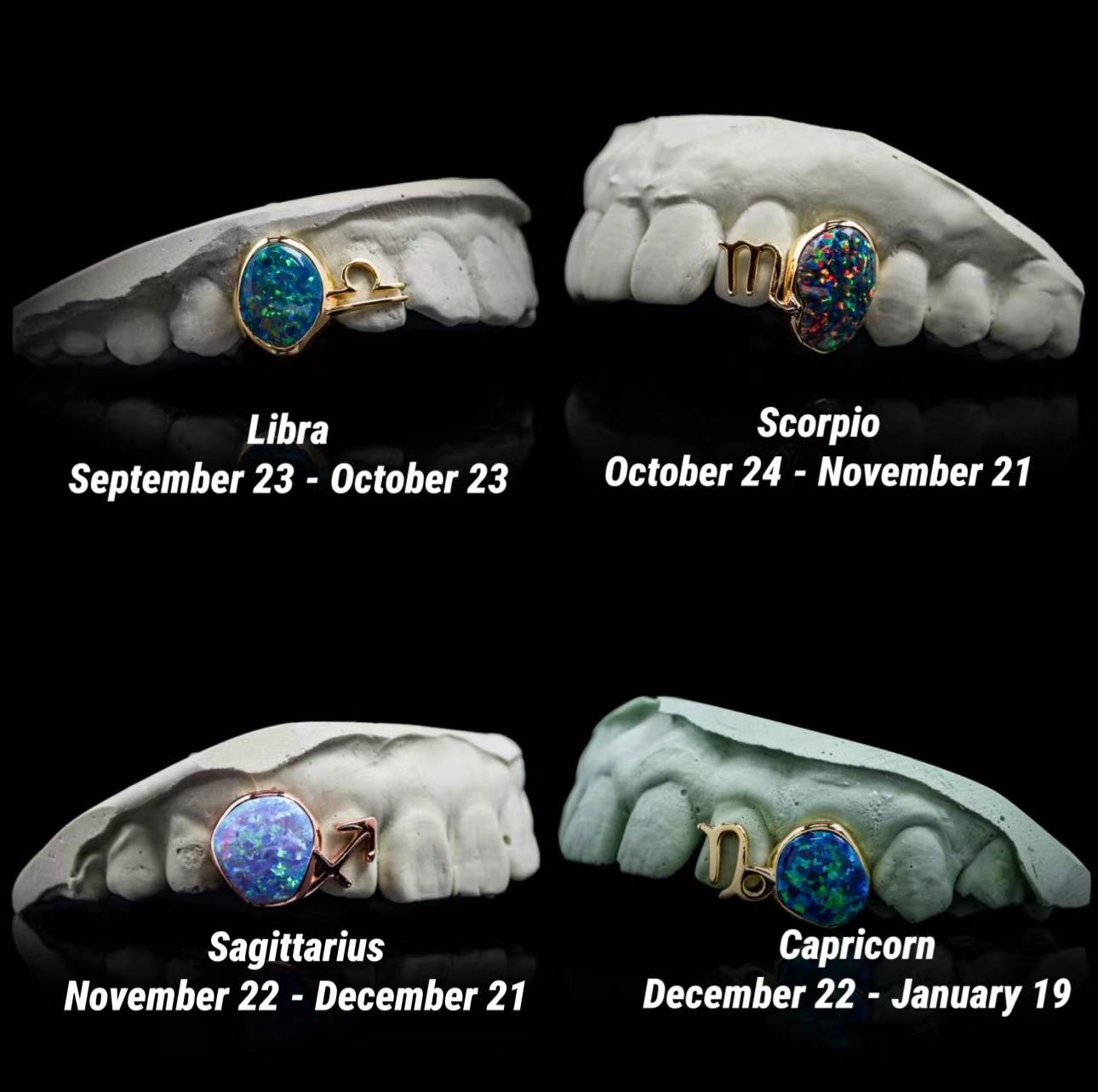 Custom grill & Twelve Constellations Series Opal Grillz