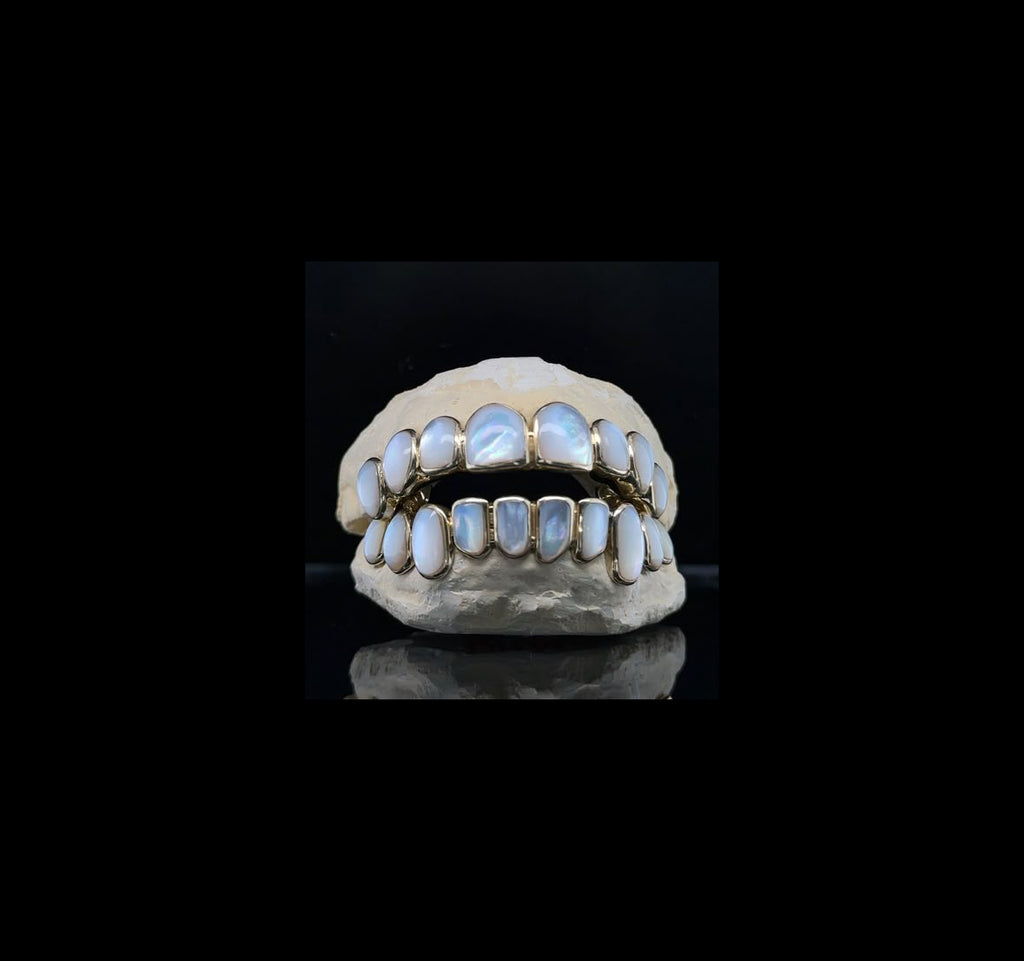 Custom grill & White Mother of Pearl grillz